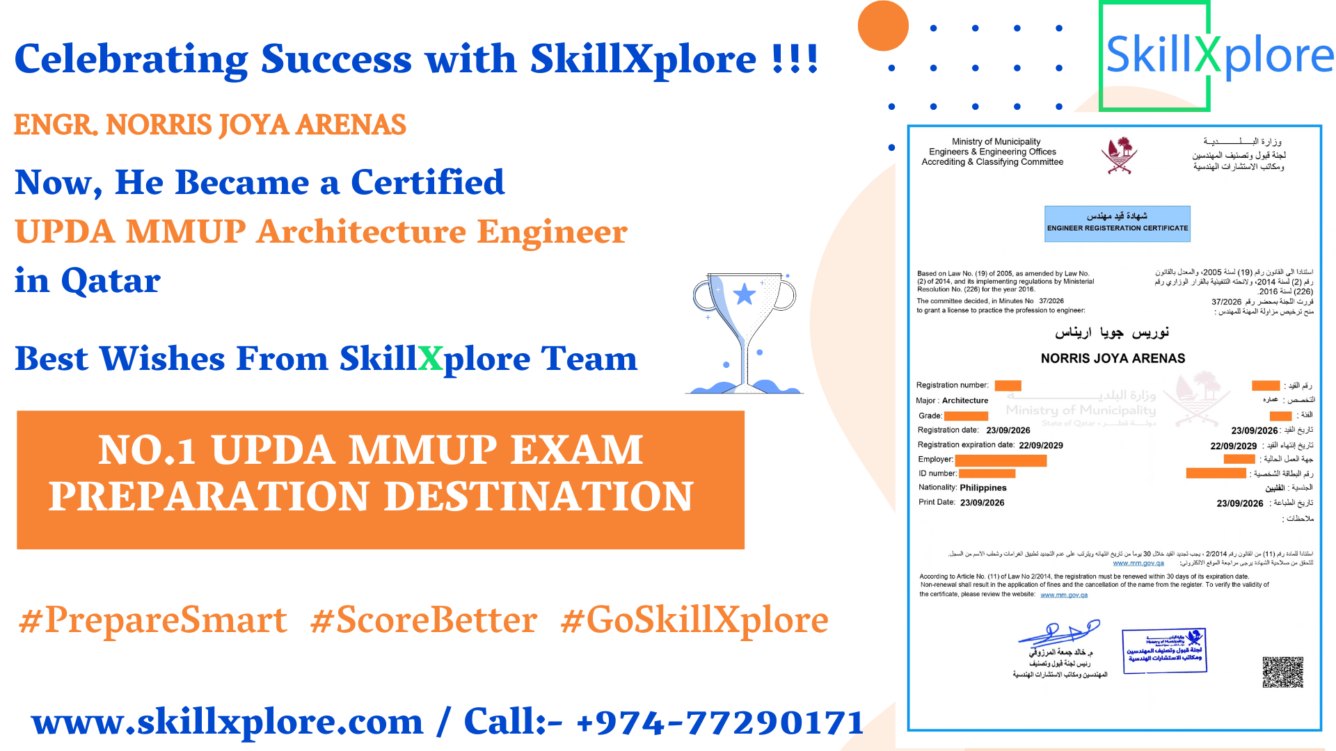 MMUP Exam Registration Procedure SkillXplore Qatar