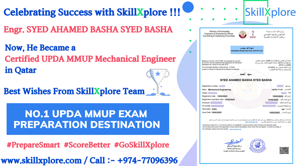 UPDA Qatar Exam Syllabus Mechanical